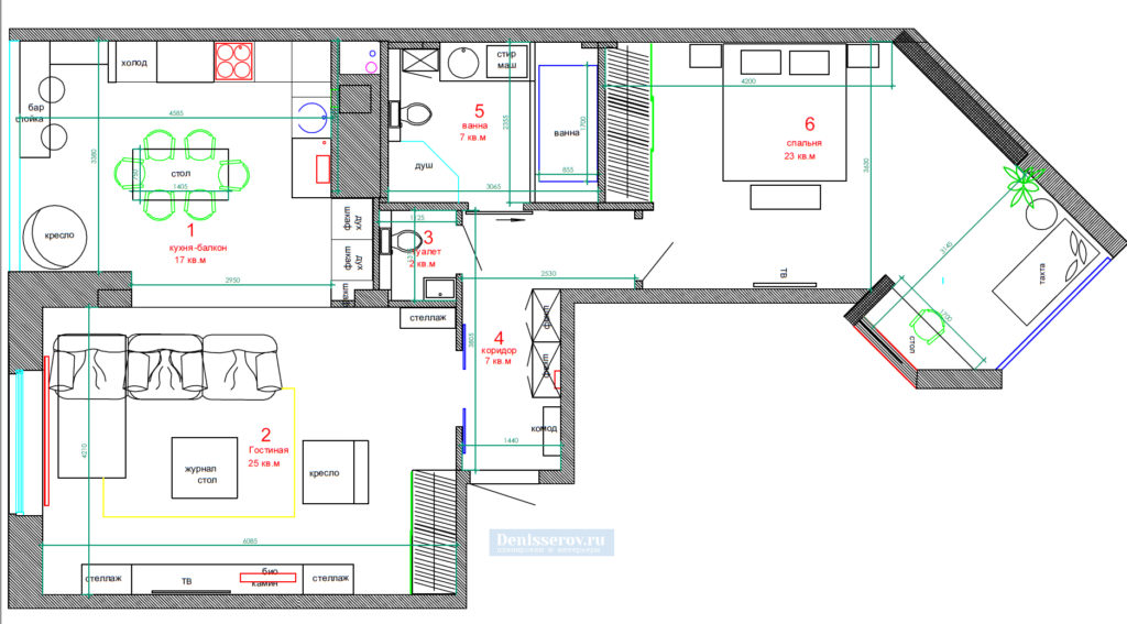 планировка-2-двух-комнатной-квартиры-80-кв-м
