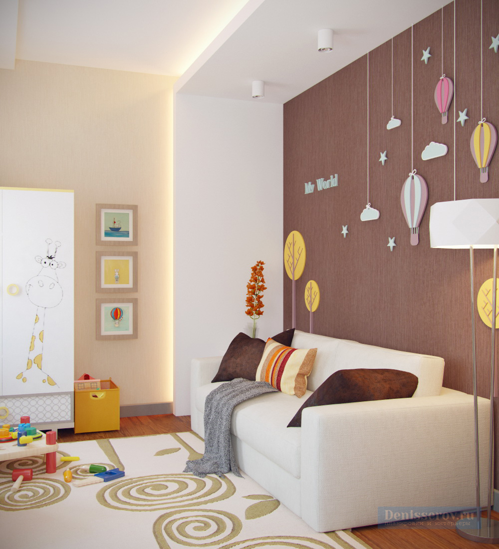 Дизайн-проект маленькой детской комнаты 13 кв. м для мальчика
