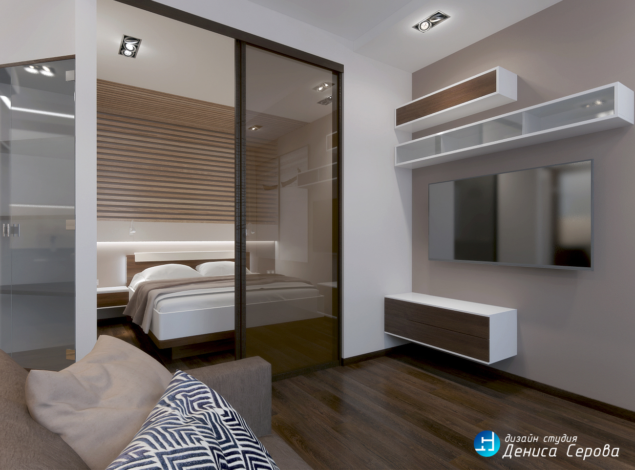 Дизайн интерьера 2-комнатной квартиры без гостиной в современном стиле