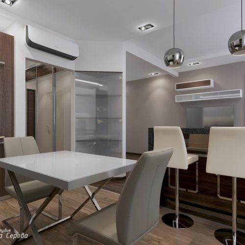 Дизайн проект двухкомнатной квартиры 65 кв.м. в Москве